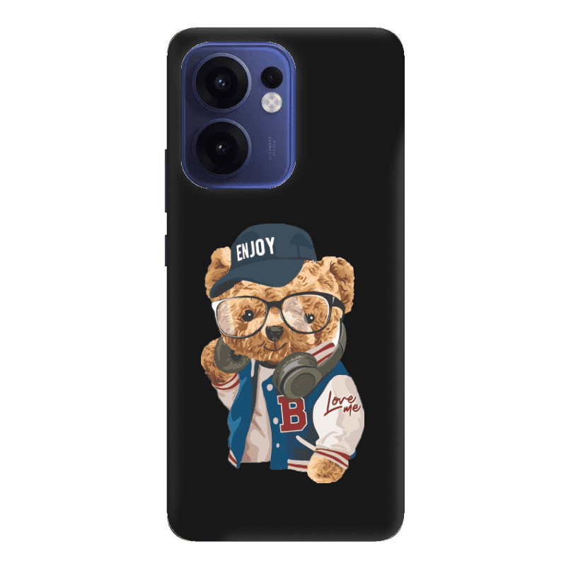 Oppo Reno 13 F Enjoy Black Colored Silicone TPU Θήκη